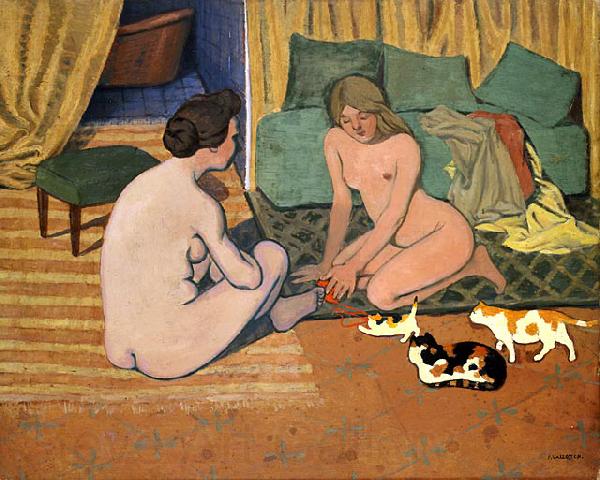 Felix Vallotton Femmes nues aux chats Spain oil painting art